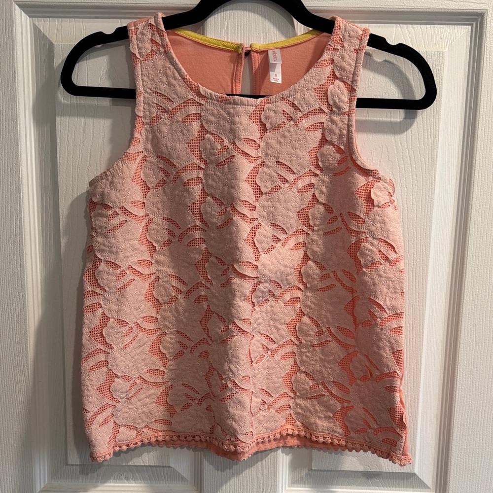 Xhilaration Coral Lace Sleeveless Blouse